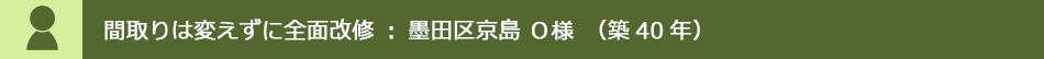 間取りは変えずに全面改修：墨田区京島O様（築40年）